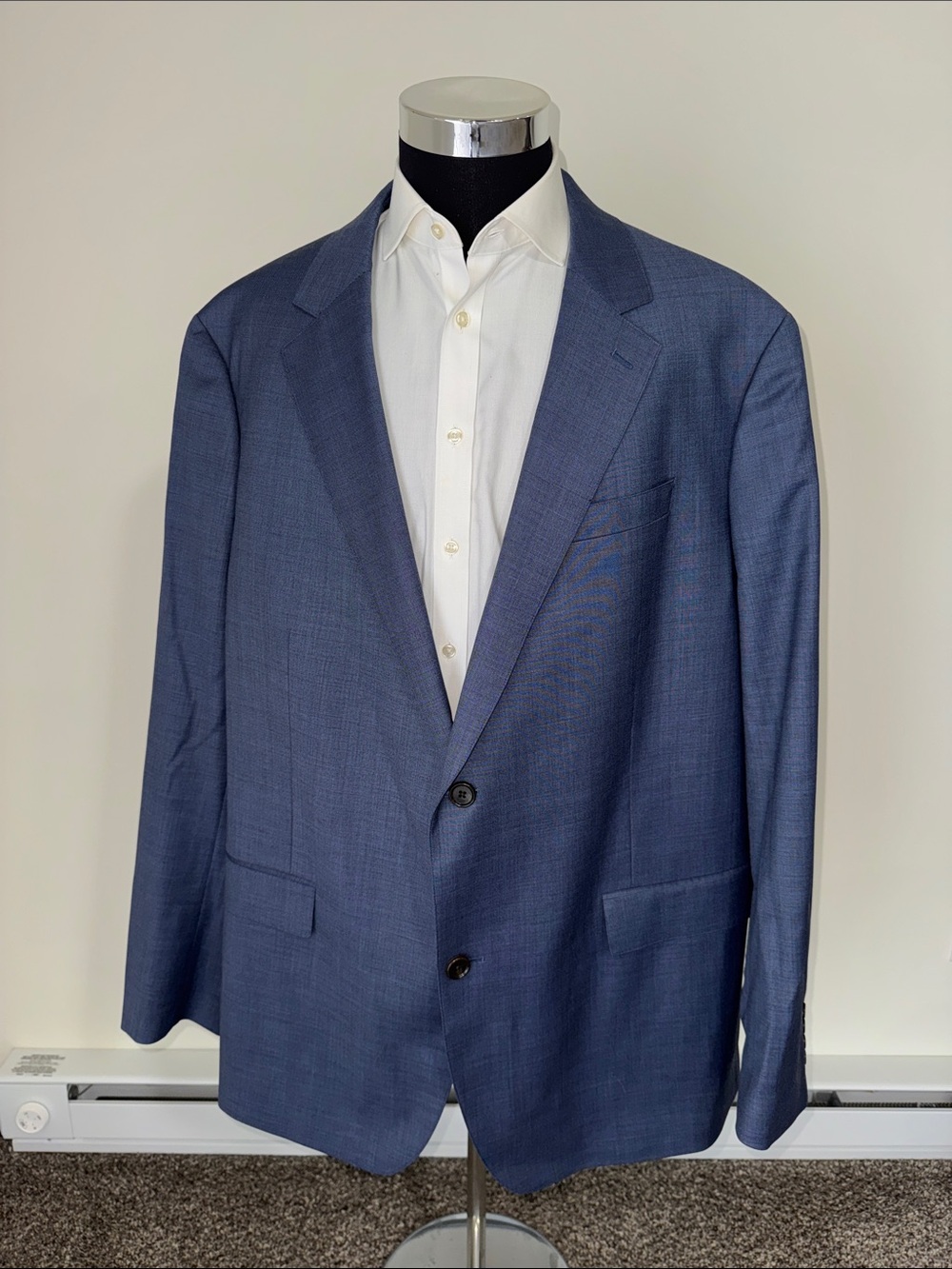 Bonobos mens 54L blue prominent fit wool blend 2-button suit jacket EUC